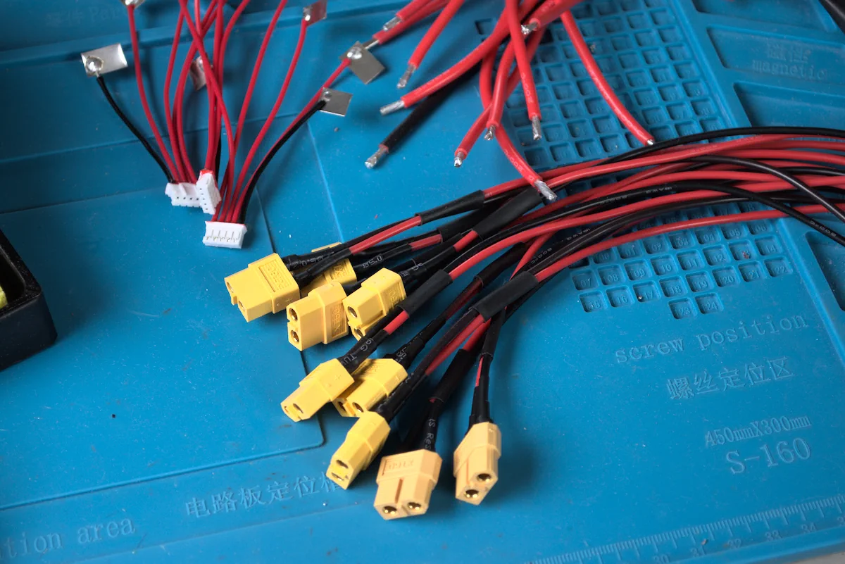 Close up of high precision battery engineering components